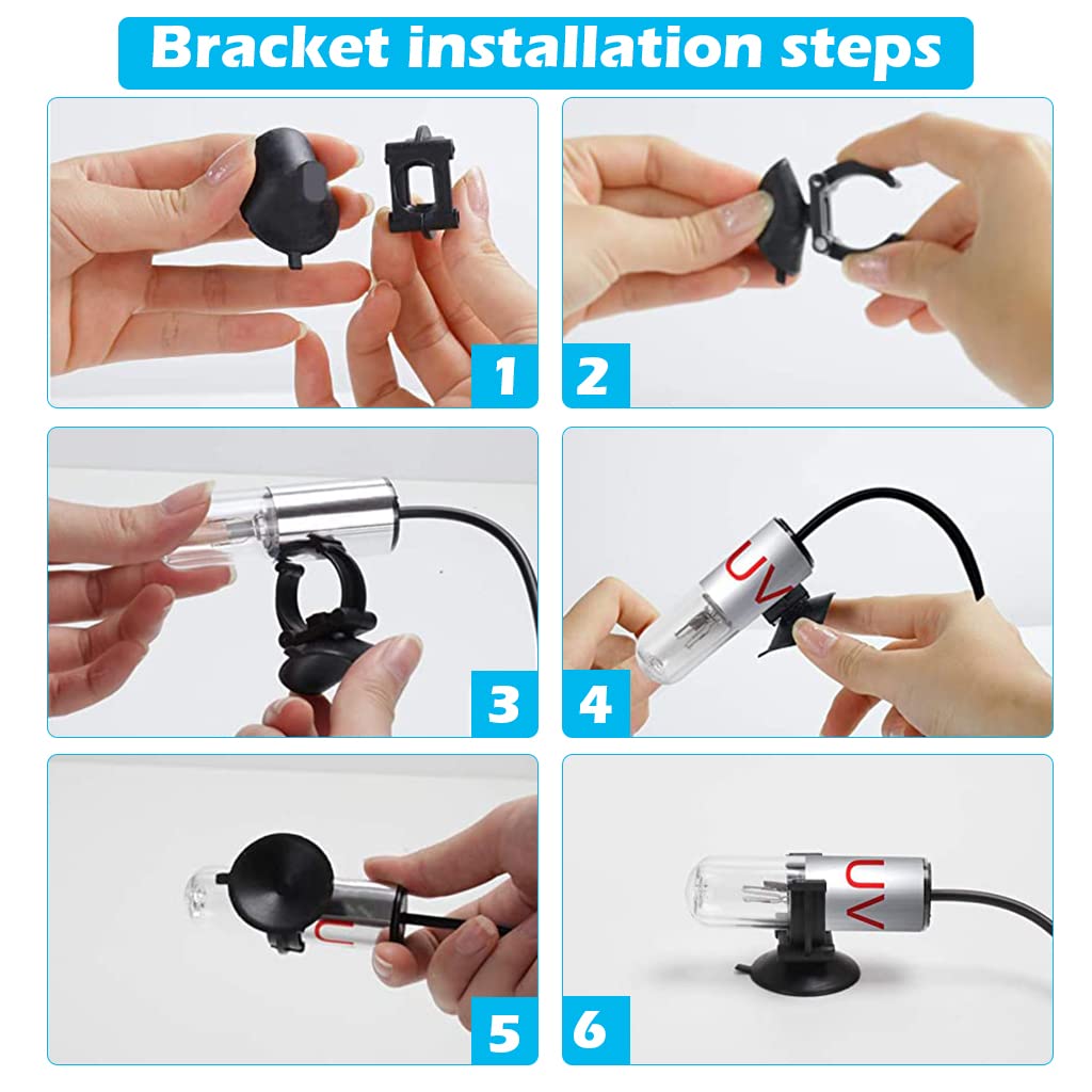 Qpets Aquarium UV Light, 3W Mini UV Sanitizer Light for Fish Tank, Timer Control UV Sanitizer Light Submersible Aquarium Light, Improve Water Quality Aquarium Light UV Submersible Light Qpets Aquarium UV Light, 3W Mini UV Sanitizer Light for Fish Tank, Timer Control UV Sanitizer Light Submersible Aquarium Light, Improve Water Quality Aquarium Light UV Submersible Light